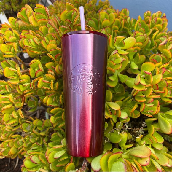 Starbucks NWT 2021 Holiday Limited Edition Set of 2 Stainless Steel Ombré- 24oz - Picture 2 of 15